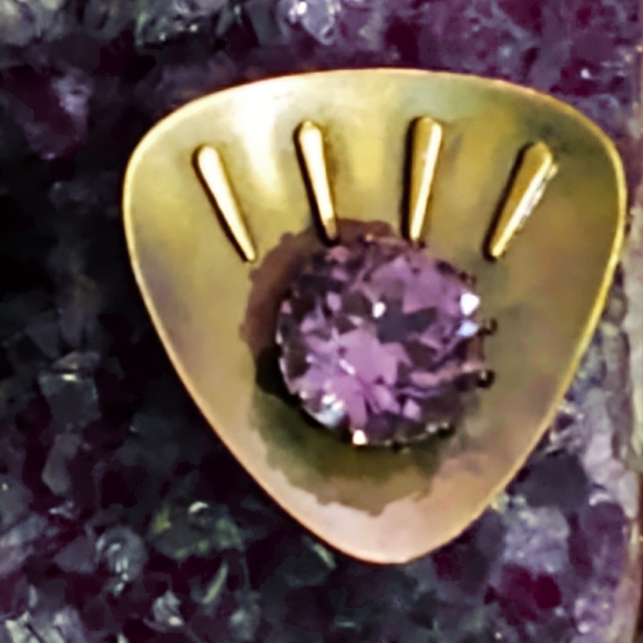 Vintage Art Deco Amethyst Brooch/Pendant - Picture 2 of 5